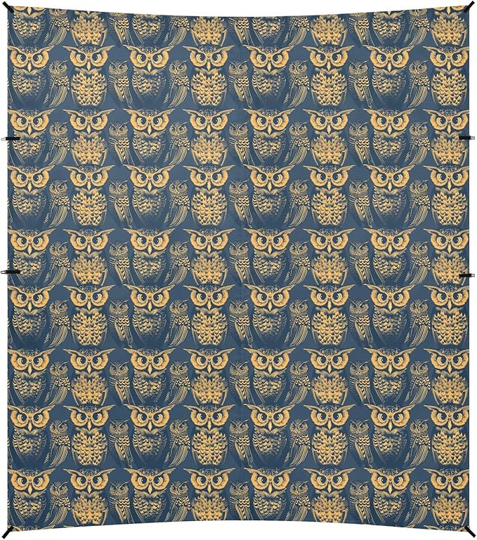 ALAZA Owl Print Vintage Beach Tent Sun Shelter UPF50+ Protection Beach Shade Canopy w/ 4 Sandbags for Outdoor Camping Fishing Backyard Fun Picnic 10x9 ft