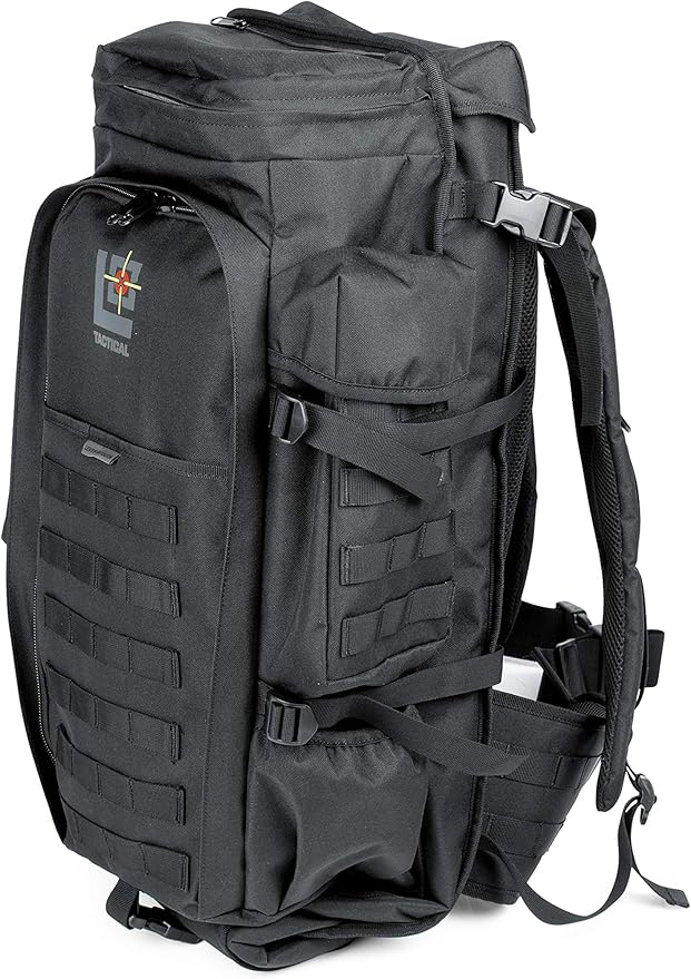 Levy's Outdoor 46 Inch Military Tactical Rifle Backpack with MOLLE Webbing (LVO-BPTRB-46-BLK) Black Large