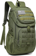 Wotony Tactical Assault Pack Backpack Molle Military Backpack Outdoor Hiking Camping Rucksack Waterproof backpack for men (army green 25L)