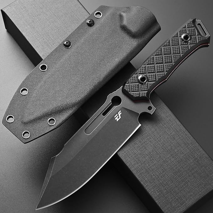 Eafengrow EF157 Fixed Blade Knife Sleipner Stainless Steel Blade Full Tang G10 Handle EDC Straight Knifes for Working Camping Hunting Adventure