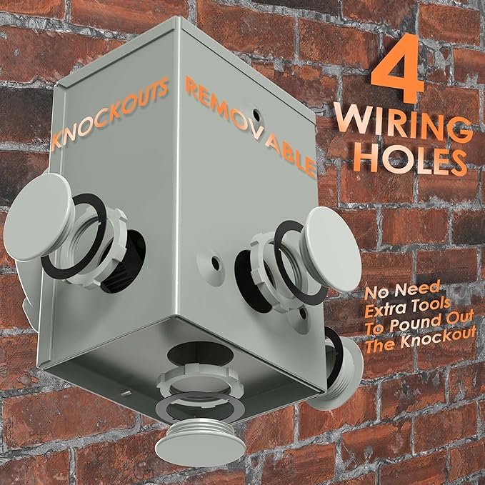 CircleCord 50 Amp Generator Inlet Box with Pre-Drilled 4 Big Wiring Holes NEMA SS2-50P Power Inlet Box 125/250 Volt 12500 Watts with LED Power Indicator for Ourdoor Use ETL Listed