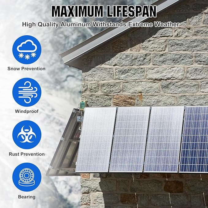 ECO-WORTHY 4 Sets 45inch Adjustable Solar Panel Mount Brackets Stand with Foldable Tilt Legs Ideal for 4-8pcs 100 200 300 400 Watt Solar Panel for Roof RV Boat and Off-Grid