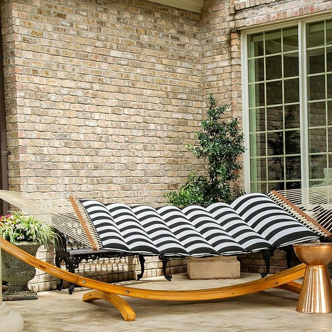 Hatteras Hammocks Cabana Classic Sunbrella Pillowtop Hammock with Free Extension Chains &amp Tree Hooks Handcrafted in The USA Accommodates 2 People 450 LB Weight Capacity 13 ft. x 55 in.