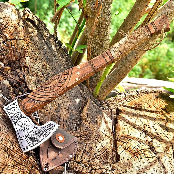 Damascus Camping Hatchet Axe - Your Reliable Companion for Outdoor Adventures and Survival Situations-Outdoor Survival Axe