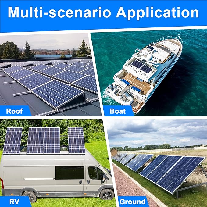 Solar Panel Mount Brackets 30 inch Solar Panel Stand with 0-90° Adjustable Foldable Tilt Legs Support for RV Roof Boat and Off-Grid Black