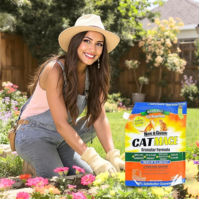 Nature's Mace Cat Repellent Bundle - Training Deterrent Tool for Cats - All-Season Protection for Outdoor &amp Indoor Areas - Gentle for Pets Plants &amp Family - 6 lb Granular &amp 40oz Ready-to