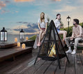 Kingson Pyramid Fire Pit Heavy-Duty Steel Smokeless Wood Burning Fire Bowl for Outdoor Patio Garden Backyard Bohemian &amp Meditation Decor