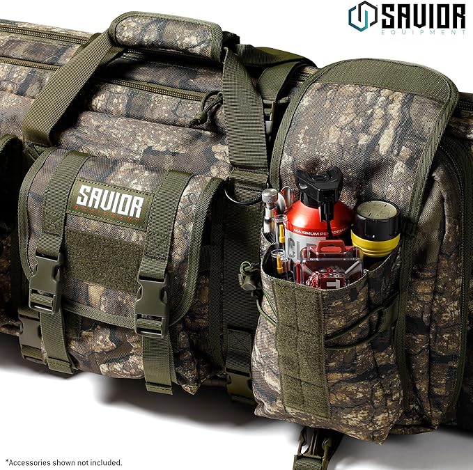 Savior Equipment American Classic Tactical Double Long Gun Bag Pistol Transportation Case w/Backpack Strap Lockable Compartment Available Length in 32 36 42 46 51 55