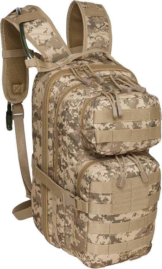 Surge Tactical Hydration Pack by Fieldline | Military Backpack with MOLLE System | Survival Bug Out Bag | 22L Storage Capacity + 3L Reservoir (Digital Sand)