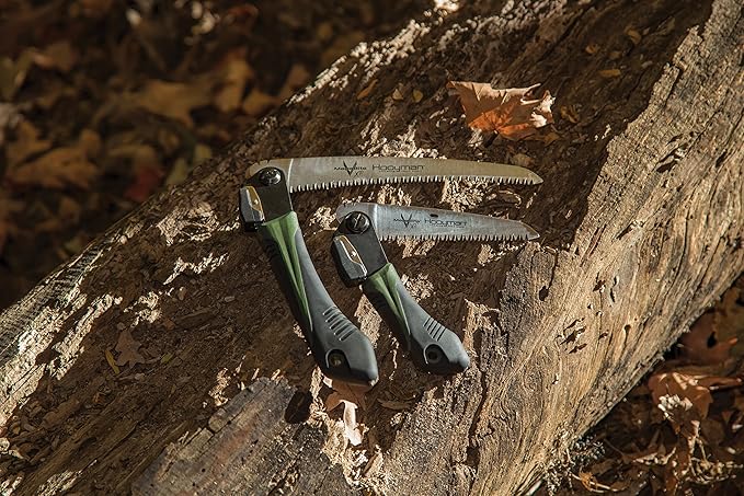 Hooyman MegaBite Handsaw and Hunter’s Combo Bone Saw with Heavy Duty Construction High Carbon Steel Blade Impulse Hardened Teeth and Ergonomic Over-Molded Handle for Camping Hunting and Outdoors