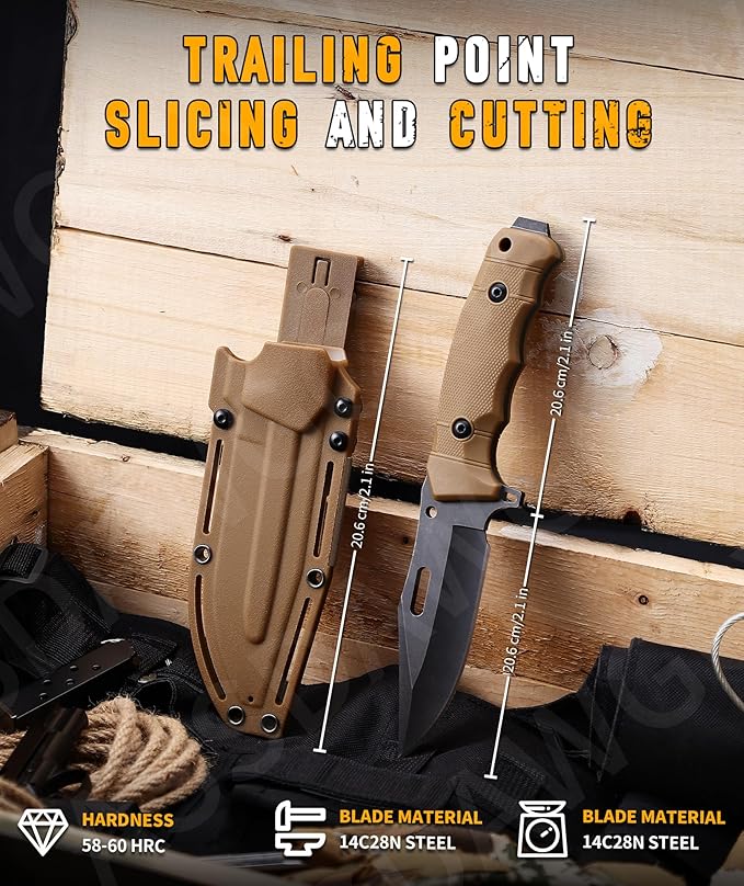 5-inch Fixed Blade Knife with SheathD2 stainless steel blade G10 handleOutdoor Camping knives