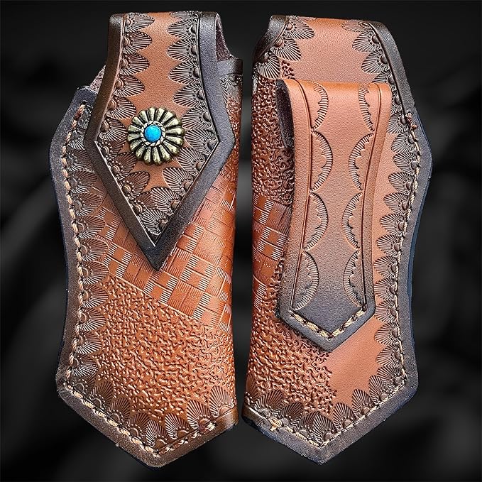 TACTICAL GEARZ Damascus Steel Pocket Knife for EDC Ebony (Black) Wood Handle Multi-Layered Damascus Steel Blade (Krato XT Beast Bundle)