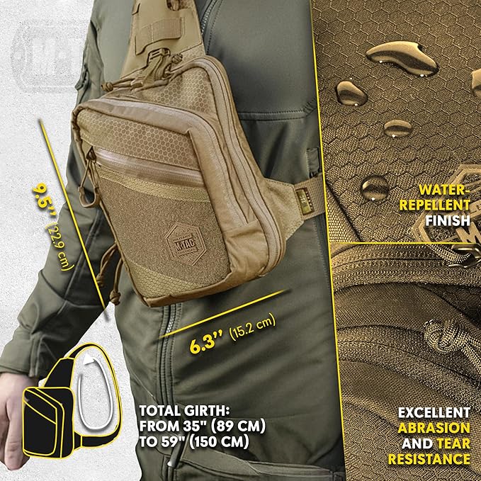M-Tac Elite Sling Bag - EDC Tactical Crossbody Concealed Carry CCW Chest Pack