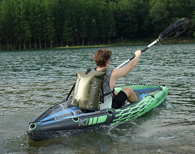 MARCHWAY Roll Top Waterproof Backpack Floating Dry Bag 20L/30L/45L with Ergonomic Rectangular Base Cushioned Back Hip Strap for Hiking Camping Kayaking Travel (Army Green 30L)