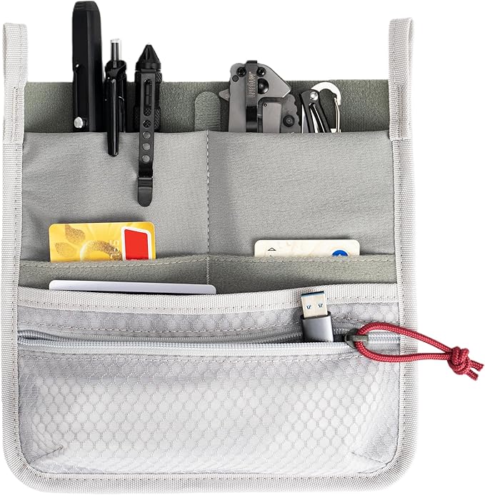 Multi Pocket Admin Organizer for Backpack Hook and Loop Pouch Mesh Zipper Pouch Tactical Backpack Organizer Insert for Men &amp Women EDC Tool Kits for Outdoor Travel - Tactical Bag Accessories
