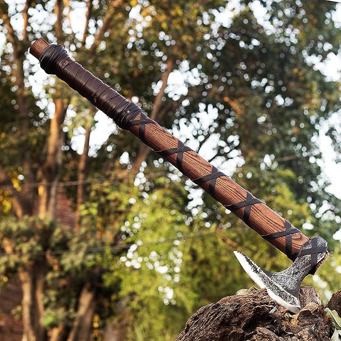 HT- Viking Axe of Ragnar Lothbrok - Battle Ready Battle Axe (AK1101X)-Viking Bearded Axe with Gift Pack Camping Axe Gift for Husband Birthday
