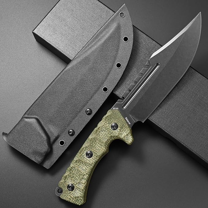 Eafengrow EF161 Fixed Blade Knife Sleipner Steel Blade Micarta Handle Full Tang EDC Tool Fix Knifes for Camping Hunting Bushcraft