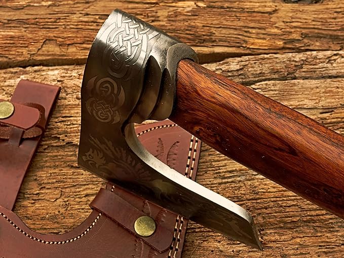 Handmade Steel Viking Axe Hatchet Tomahawk Axe Camping Axe 22 inches Rosewood Handle Axe