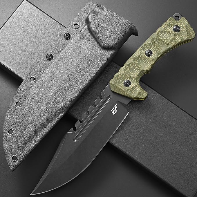Eafengrow EF161 Fixed Blade Knife Sleipner Steel Blade Micarta Handle Full Tang EDC Tool Fix Knifes for Camping Hunting Bushcraft