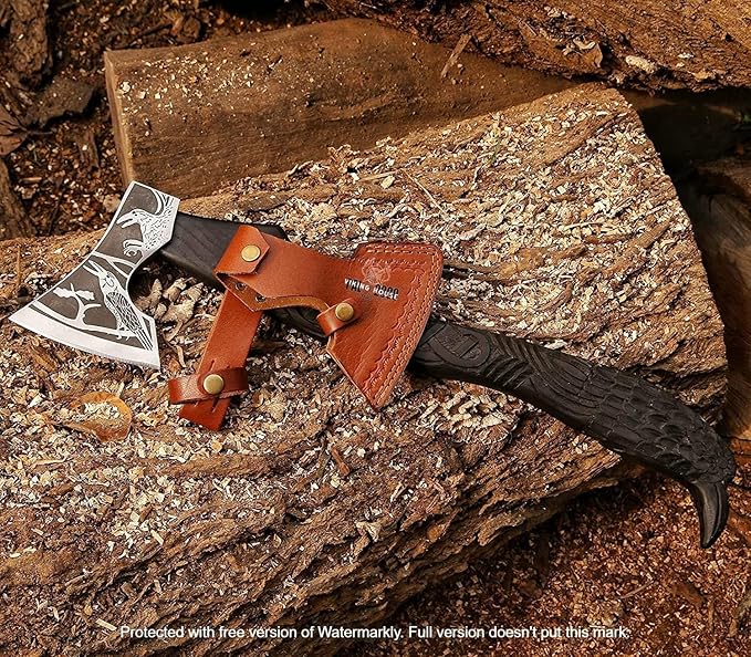 Glorius Craft Raven Crow Norse Mythology Viking Raven Skull Hatchet Firewood Cutting Axe Raven Viking Gifts Camping Hatchet Tomahawks Bearded Axe Valentines Day Gift for Him