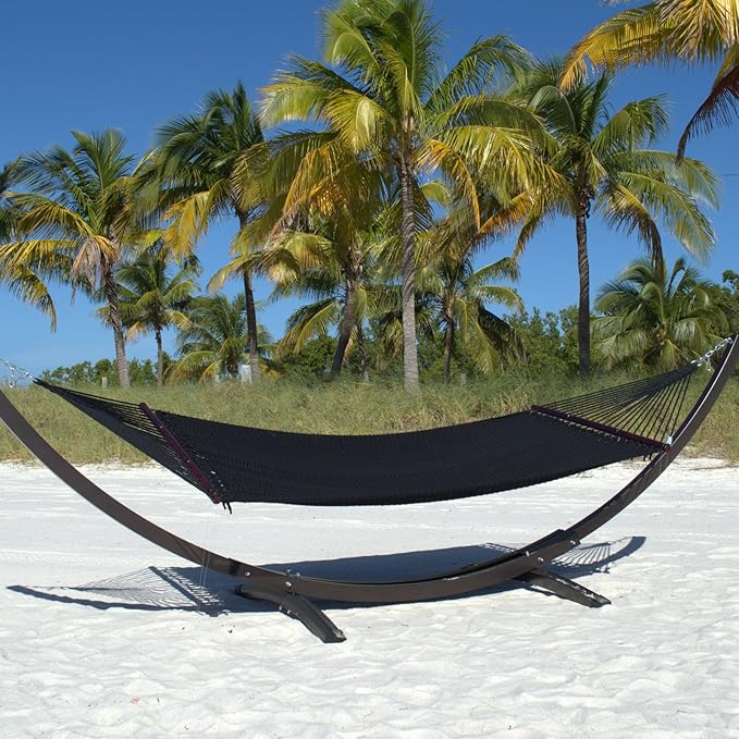 Double Caribbean Hammock - Soft-Spun Polyester - 48 inch (Black)