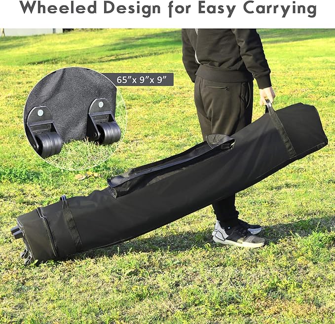 Tangkula 10x10 Ft Pop Up Canopy Easy Set-up Outdoor Tent Commercial Instant Shelter Portable Folding Canopy Tent w/Wheeled Carry Bag 3 Adjustable Heights Guy Ropes &amp Ground Stakes (Grey)