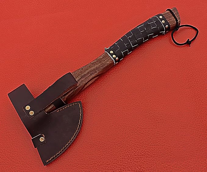 Smart &amp Sharp Hand Forge Custom Made Hatchet Axe Hand Made Damascus Steel Blade/Best Gift/Gift for him SS-17347(Rose Wood) (Rose Wood) (Rose Wood)