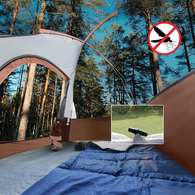 Camping Tent 2-4 Person Waterproof Windproof Tent with Rainfly Easy Set up-Portable Dome Tents for Camping…