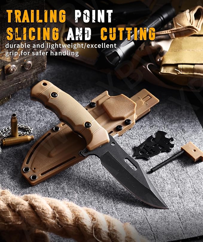 5-inch Fixed Blade Knife with SheathD2 stainless steel blade G10 handleOutdoor Camping knives
