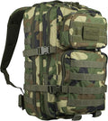 Mil-Tec Unisex Assault Pack - Rugged Durable Lightweight Ergonomic Versatile Tactical Outdoor Camping Hiking Backpack with Adjustable Padded Shoulder Straps &amp MOLLE Loops Woodland Camo 20L