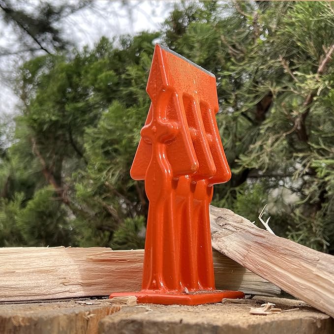 SPEED FORCE Firewood Kindling Log Wood Splitter – No Axe! Wedge Point Splits Firewood 3 Inch Orange with Safety Cover