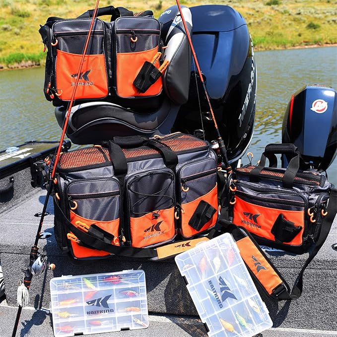 KastKing Fishing Gear &amp Tackle Bags - Saltwater Resistant Fishing Bags - Fishing Tackle Storage Bags