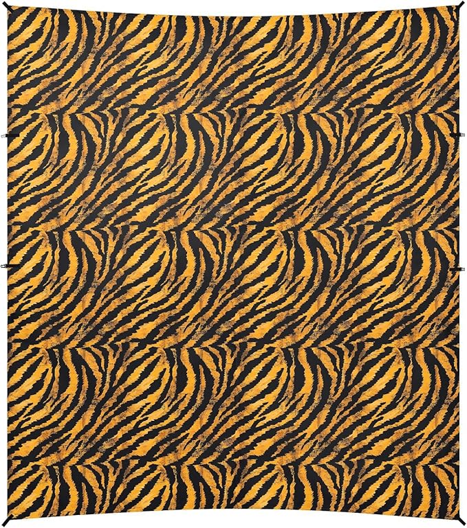 ALAZA Tiger Prints Beach Tent Sun Shelter UPF50+ Protection Beach Shade Canopy w/ 4 Sandbags for Outdoor Camping Fishing Backyard Fun Picnic 10x9 ft