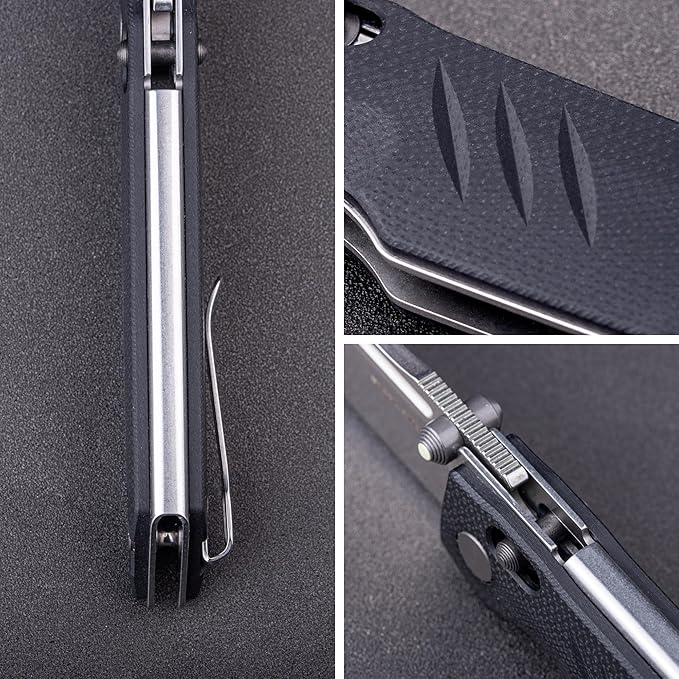 REALSTEEL SACRA Pro Pocket KnifeFolding KnifeCrossbar Lock3.31 Böhler K110 Steel BladeGlow-in-the-dark Thumb Stud Nail NickG10 Handle2.75ozClipEDC Outdoor IndoorGifts for Men Women Camping H