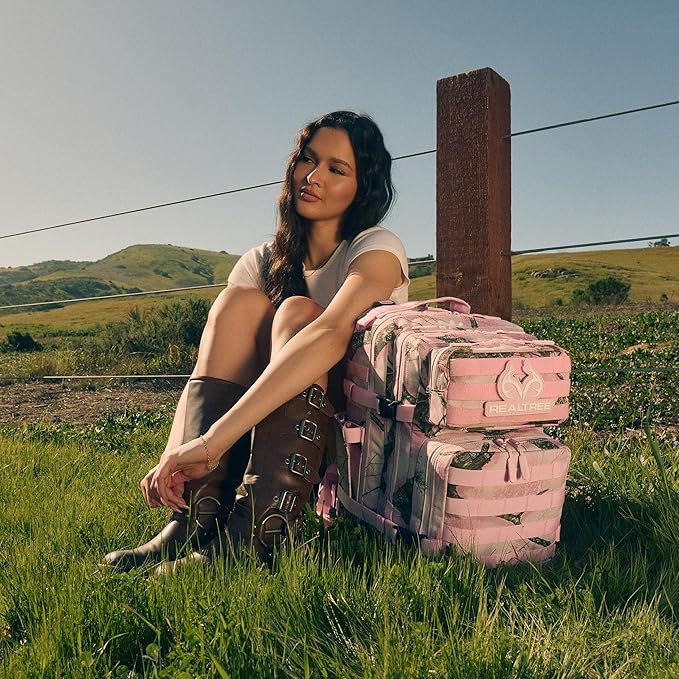 WOLFpak 35L Athletic Gym Backpack (Realtree APX Flushing Pink) - Durable 1000D Waterproof Oxford Material with MOLLE Webbing Laptop Pocket &amp Dual Cup Holders Durable Fitness/Travel/Military Dayp