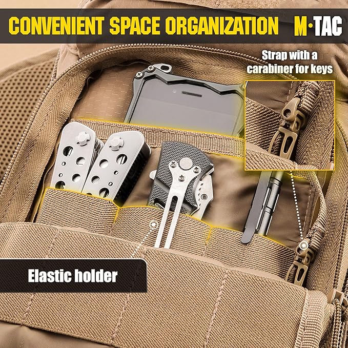 M-Tac Tactical Sling Bag - Concealed Carry Bag for Men Hexagon - One Shoulder Sling Backpack for CCW - Crossbody Sling Pack