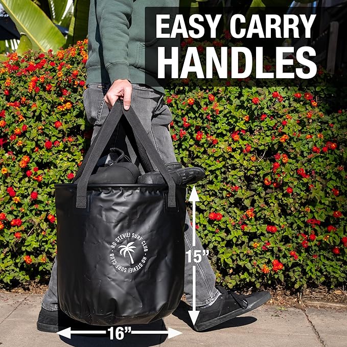 Ho Stevie! Surf Bucket - Keeps Car Dry and Clean - 50L Collapsible Bucket with Easy Carry Handles - For Wet Wetsuits and Sandy Towels
