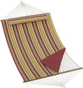 2 Person 12FT Hammocks for Outside Double Quilted Fabric Outdoor Hammock with Spreader Bar Large Removable Pillow Storage Pockets Carabiners Max 450 Lbs Capacity