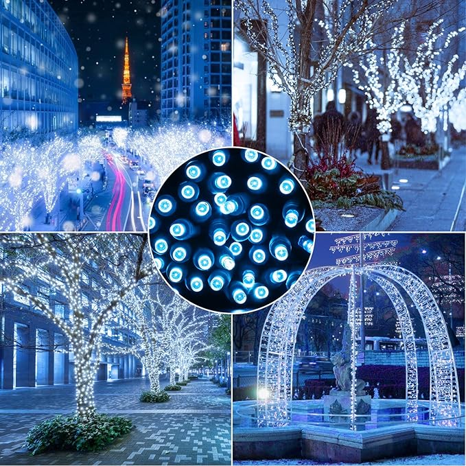 100 Counts Aqua LED Christmas Lights – 50ft 5mm Aqua Christmas Lights Outdoor Commercial Grade Waterproof Indoor Christmas Tree Decorations Green Wire Mini Aqua String Lights UL IP:65