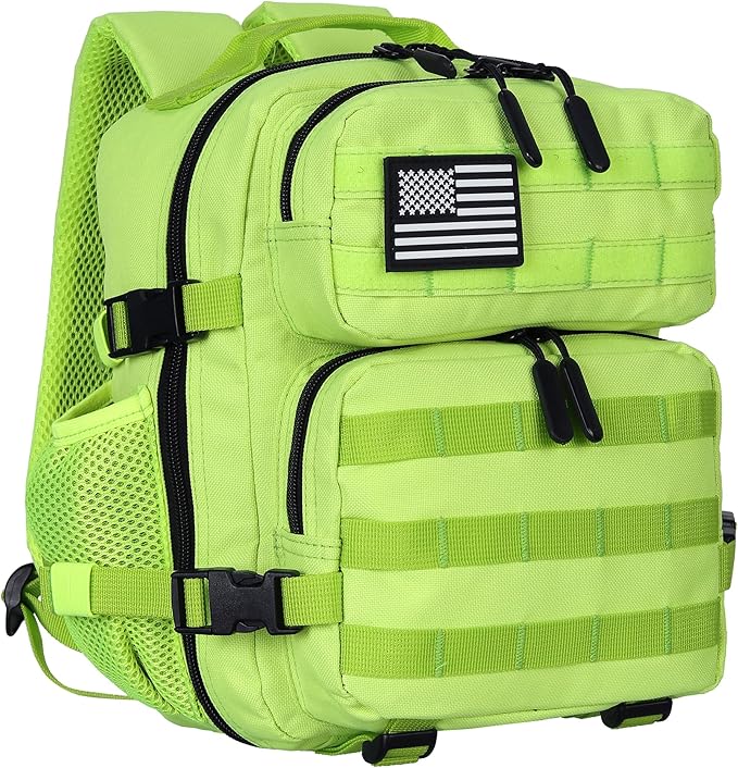 9L Mini Tactical Backpack for Men and Women Tactical Backpack Small for Hiking Small Tactical Bag (Fluorescent Green)