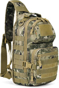 AMHEH 15L 1050D Tactical Sling Bag - Everyday Carry Crossbody Backpack with MOLLE and Concealed Back Pocket Fits 12 Laptop Camo