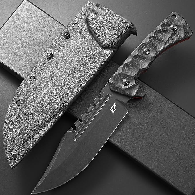 Eafengrow EF161 Fixed Blade Knife Sleipner Steel Blade Micarta Handle Full Tang EDC Tool Fix Knifes for Camping Hunting Bushcraft