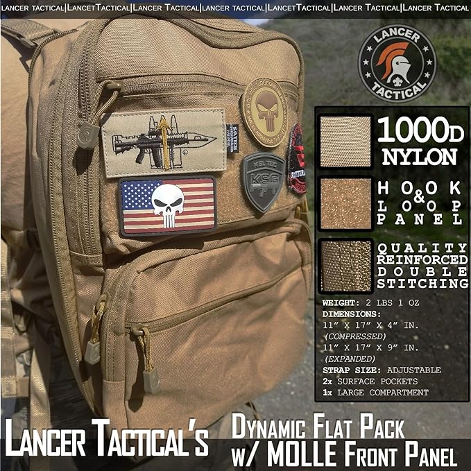 Lancer Tactical 1000D Nylon QD Chest Rig and Backpack Combo (Khaki)