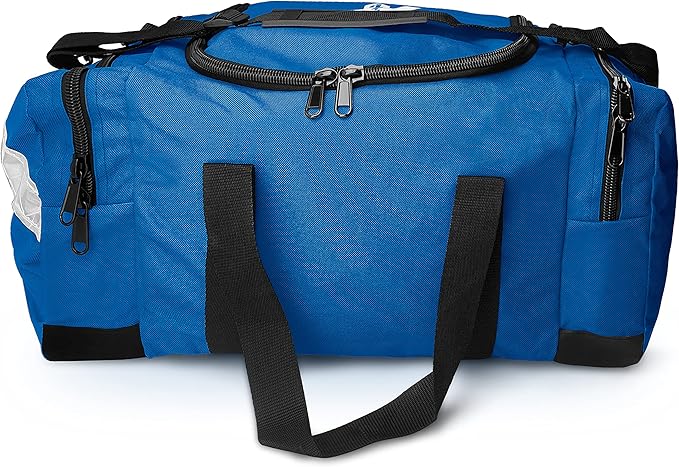 ASA TECHMED Large EMT First Responder Trauma Medical Bag Empty for Home 21x12x9 Inches Office School EMTs Paramedics First Responders Blue