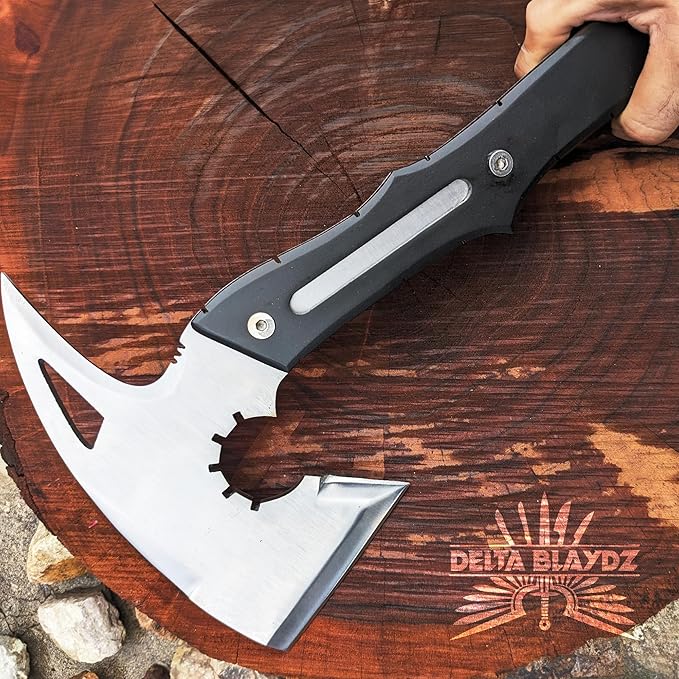 Handmade Resident Evil Requiem Leon's Hatchet with Leather Sheath | RE9 Full Tang Stainless Steel Axe - Leon Kennedy Axe Replica