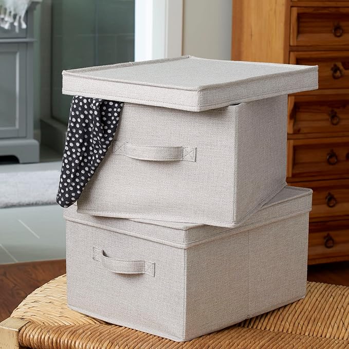 Household Essentials Large Fabric Storage Bins 2 Pack Gray