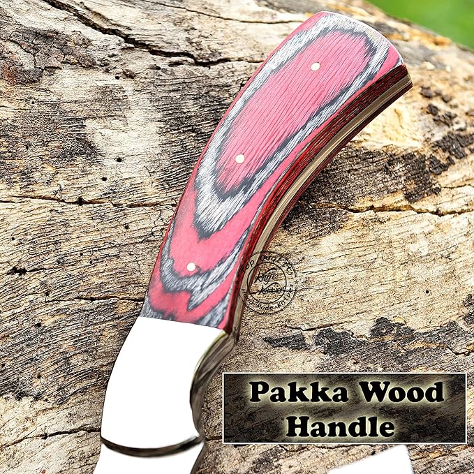 Handmade Stainless Steel Camping Hatchet Axe Hunting Knife 10.50 Full Tang Small Axe Camp Hatchet with Leather Sheath Survival Hatchet Tomahawk Axe for Outdoor Bushcraft Hiking KKH-43