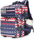 Lovelinks21 25L Tactical Military Backpack Small Travel Backpack for Men and Women Assault Pack Bug Out Bag Molle Daypack Gym Backpack with Bottle Holder (Flag)