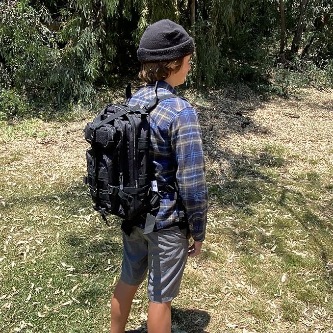 30L Black Tactical Backpack - MOLLE Military Bug Out Bag Small Survival Rucksack &amp EDC Daypack for Hunting Hiking Camping Travel - Outdoor Gear for Men &amp Women