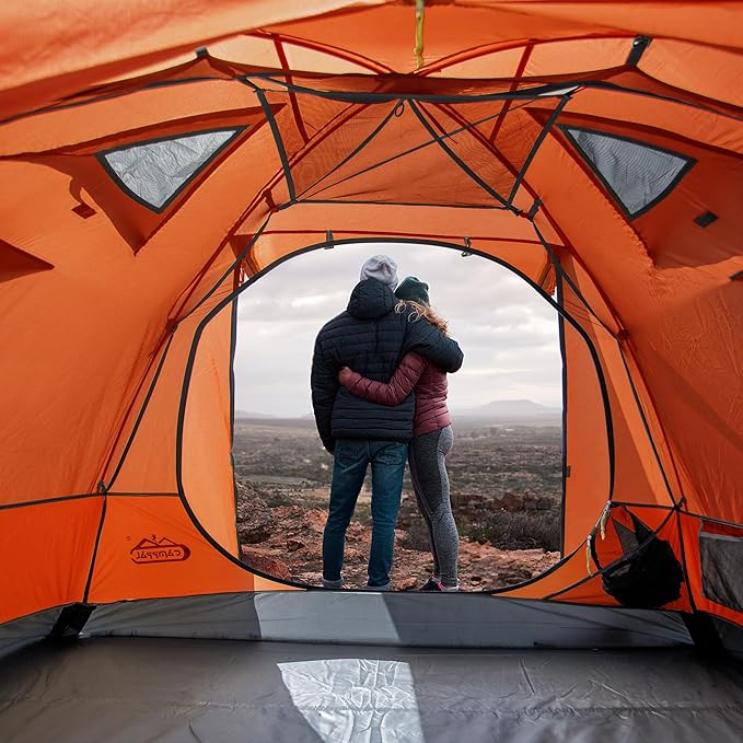2-3 Person Backpacking Tent with Double Door 2 Vestibule Waterproof Windproof Lightweight Easy Set Up 3 Season 2 Man Two Person Tent for Camping Hiking Motorcycle Mountaineering with UPF 50+